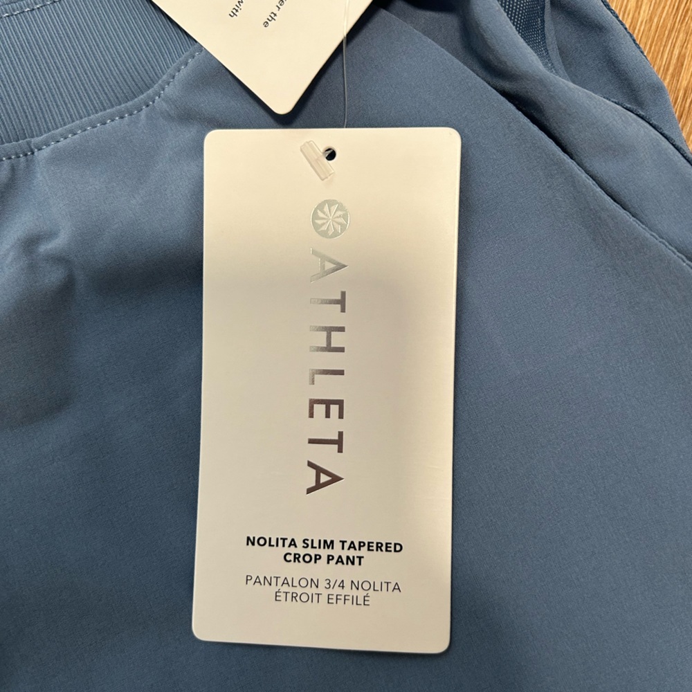 Athleta Nolita Slim Tapered Crop Pant Blue NWT work commute dress pants 2